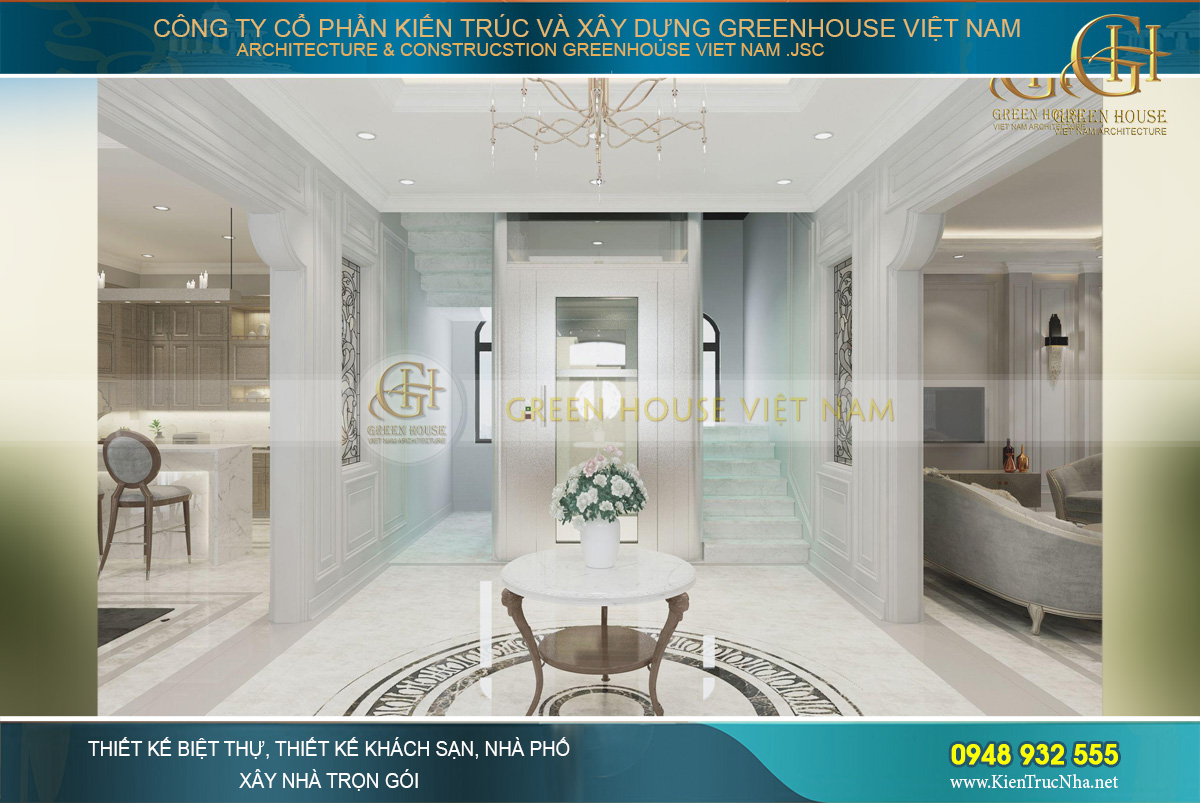 thiết kế nội thất biệt thự tân cổ điển hải phòng