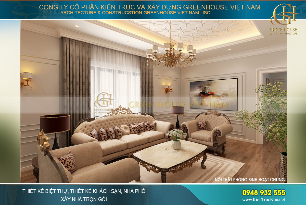 thiết kế nội thất biệt thự tân cổ điển