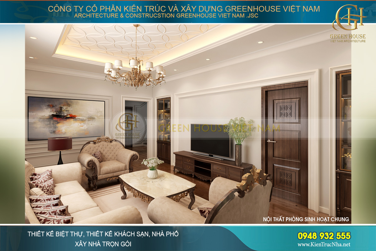 thiết kế nội thất biệt thự tân cổ điển