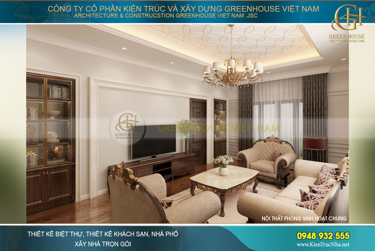 thiết kế nội thất biệt thự tân cổ điển