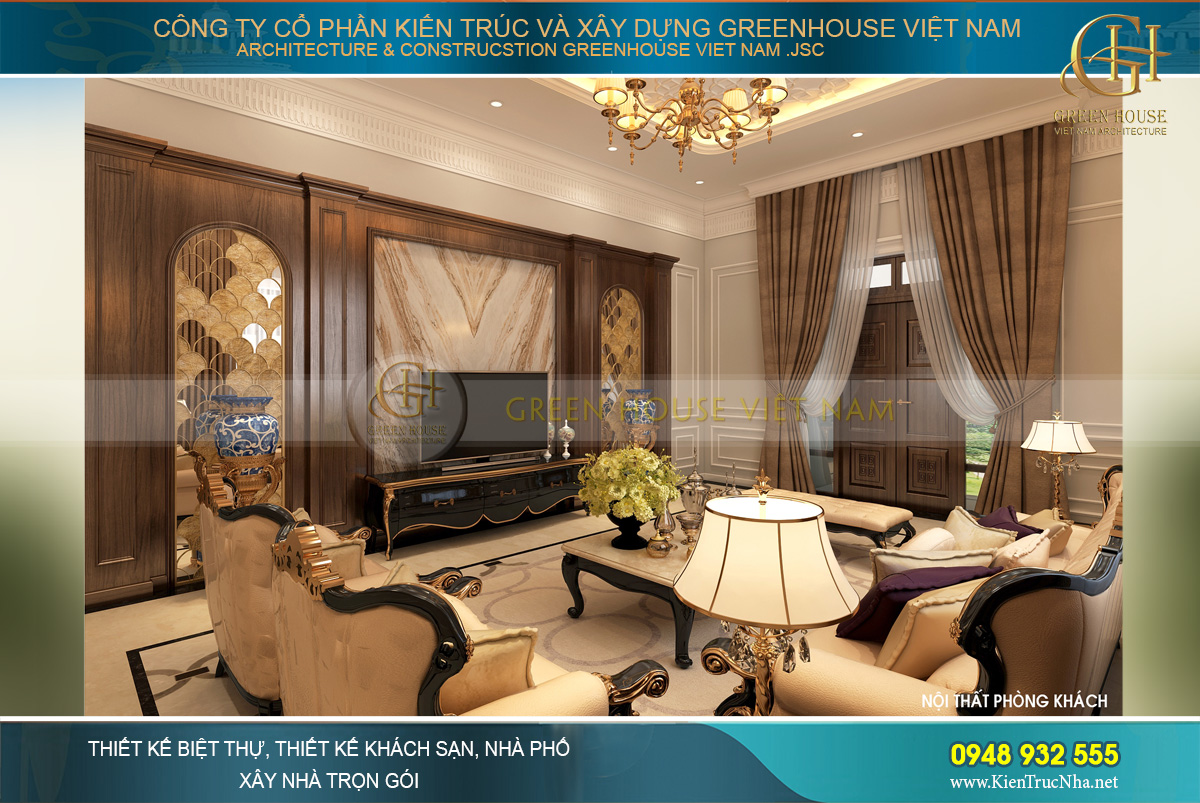 thiết kế nội thất biệt thự tân cổ điển