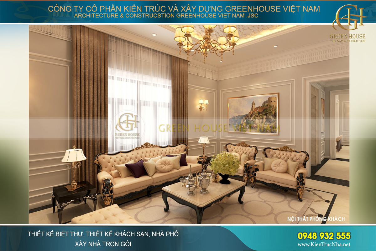 thiết kế nội thất biệt thự tân cổ điển