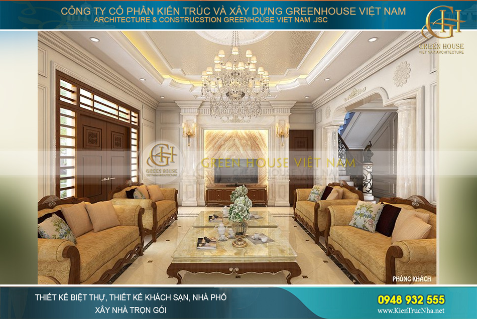 thiết kế nội thất biệt thự tân cổ điển