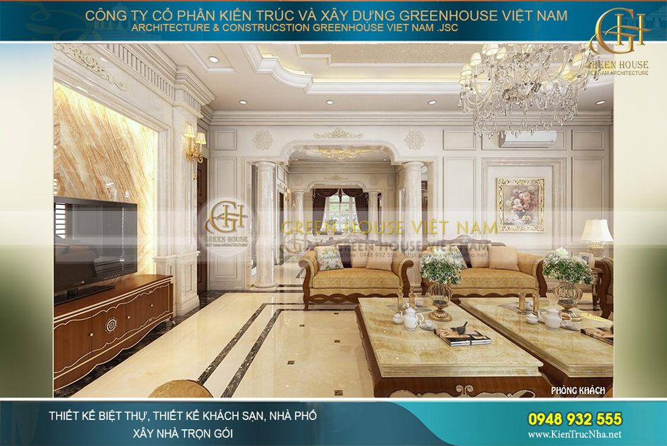 thiết kế nội thất biệt thự tân cổ điển