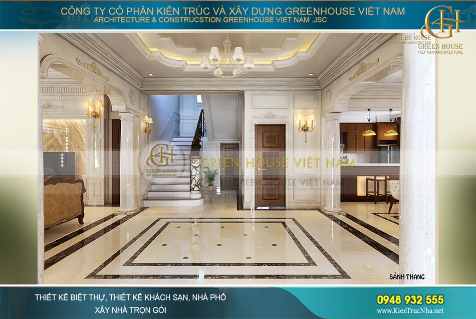 thiết kế nội thất biệt thự tân cổ điển