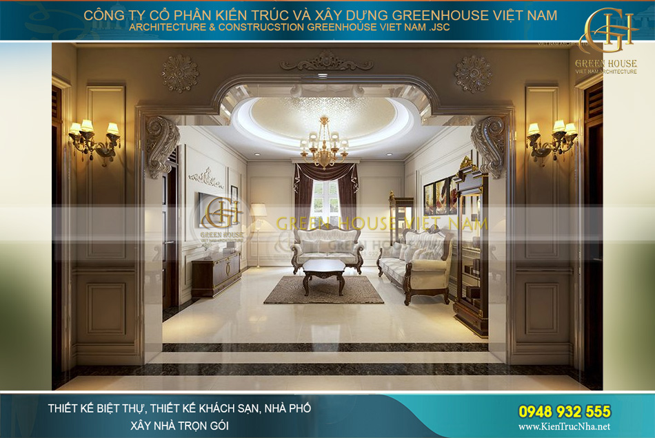 thiết kế nội thất biệt thự tân cổ điển