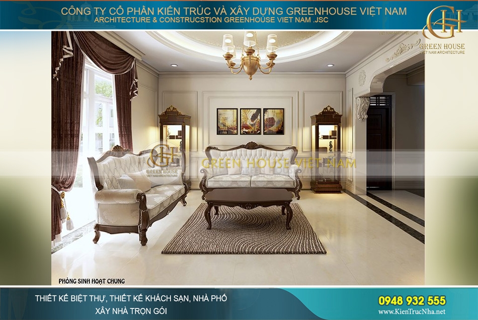 thiết kế nội thất biệt thự tân cổ điển