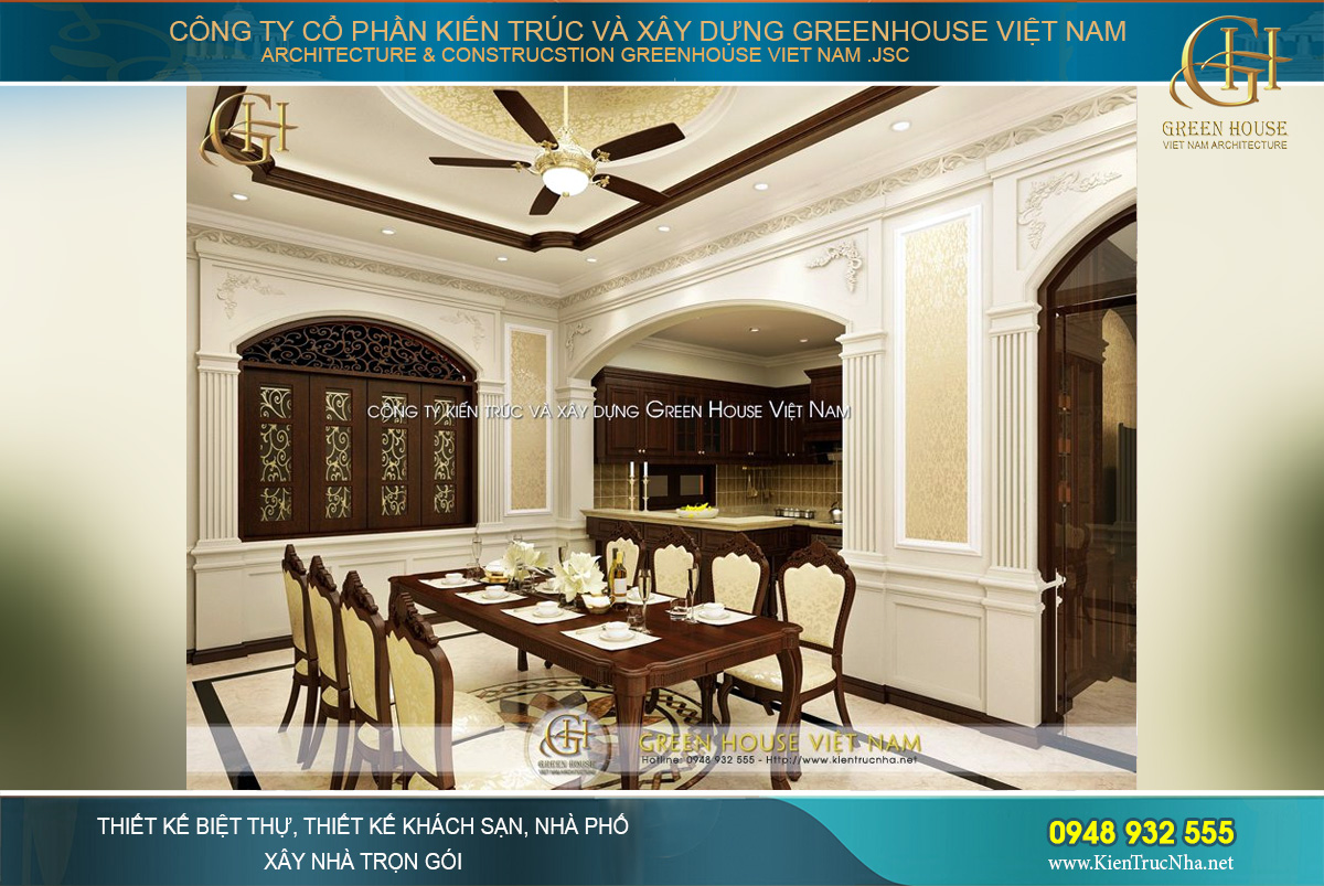 thiết kế nội thất biệt thự tân cổ điển tại Hà Nội