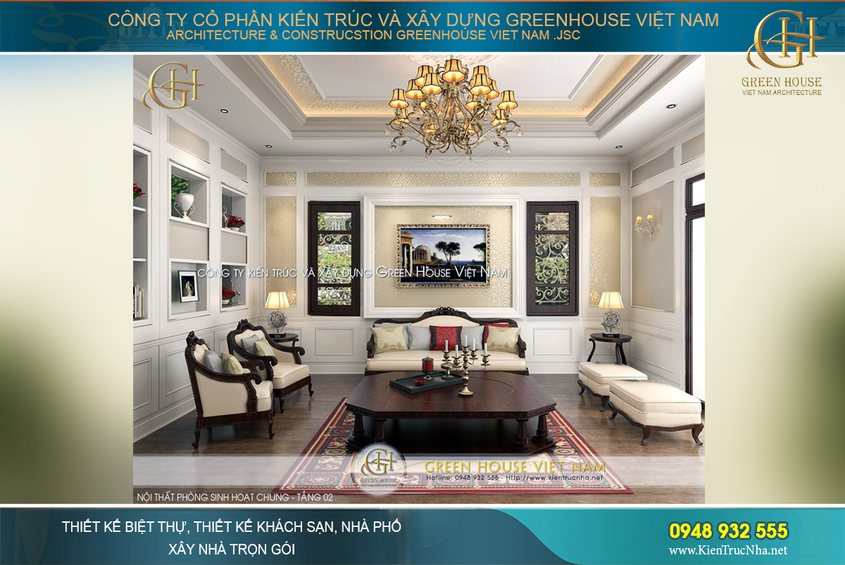 thiết kế nội thất biệt thự tân cổ điển tại Hà Nội