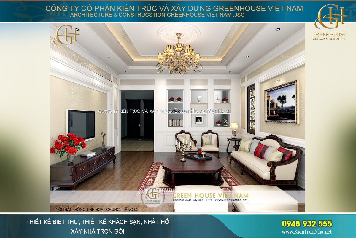 thiết kế nội thất biệt thự tân cổ điển tại Hà Nội