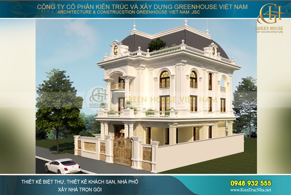 Biệt thự kiểu Pháp mái vòm