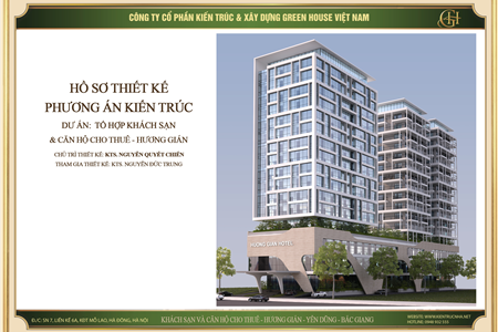 Mẫu thiết kế tổ hợp khách sạn và căn hộ cho thuê sang trọng tại Bắc Giang
