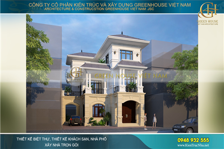 Thiết kế biệt thự phố tân cổ điển sang trọng, nổi bật giữa lòng Hà Nội
