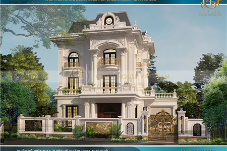 Thiết kế biệt thự tân cổ điển mái mansard đẹp nhất tại Quảng Ninh