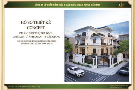 Mẫu biệt thự 4 tầng tân cổ điển tại Bắc Giang - Anh Đoàn