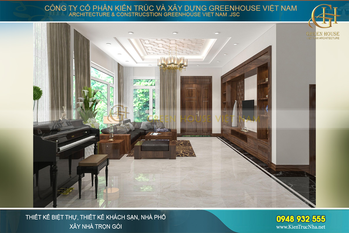 Thiết kế nội thất biệt thự hiện đại 3 tầng phong cách Á Đông - CĐT Chị Trinh