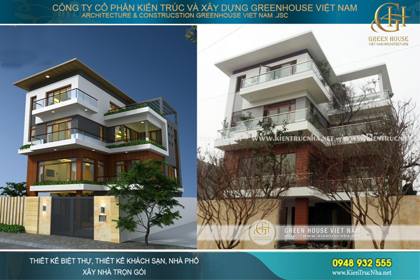 Hình ảnh thi công thực tế, hoàn thiện biệt thự hiện đại 4 tầng tại Bắc Giang