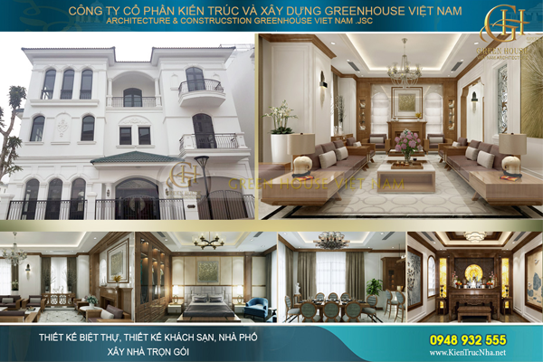 Thi công cải tạo nội thất biệt thự tân cổ điển 3 tầng tại Vinhomes Hải Phòng
