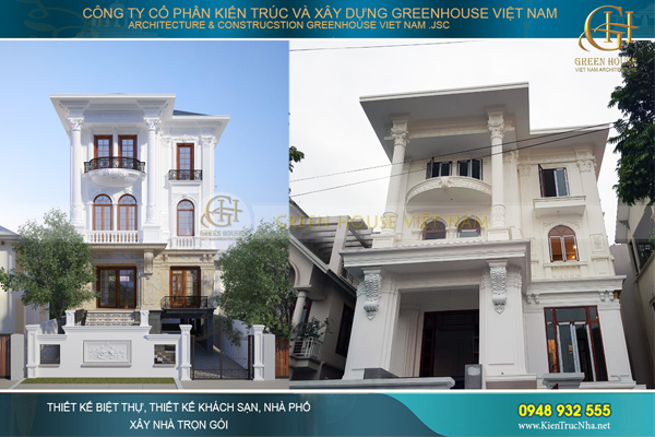 Hình ảnh thực tế thi công trọn gói biệt thự tân cổ điển 4 tầng tại Bắc Ninh