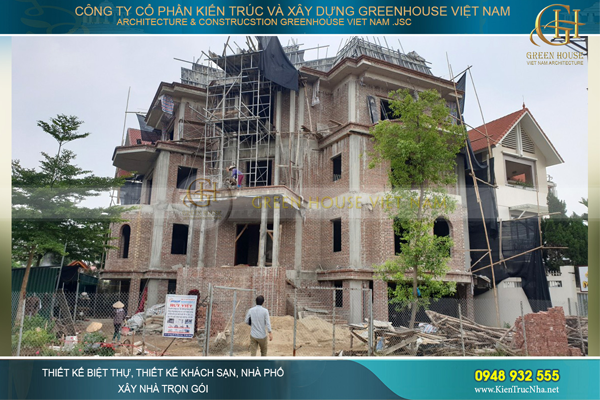 Hình ảnh thực tế thi công trọn gói biệt thự tân cổ điển 4 tầng – Bắc Giang