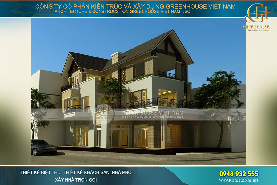 Nhà phố 3 tầng hình chữ L bán biệt thự nhỏ xinh tại Bắc Giang