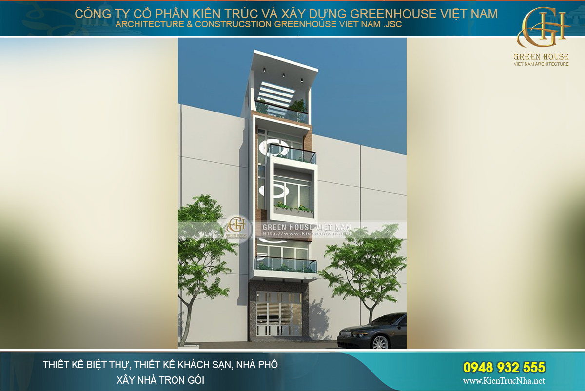 Thiết kế nhà ống 4 tầng 1 tum diện tích 80m2 tại Hà Nội