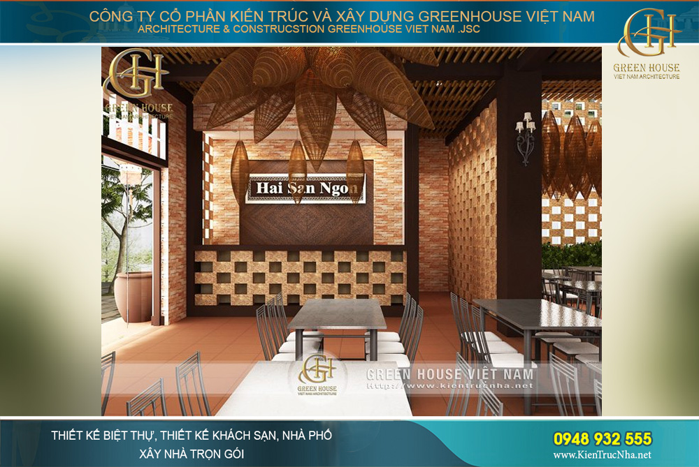 Thiết kế nội thất nhà hàng hải sản đẹp độc đáo tại Bắc Giang