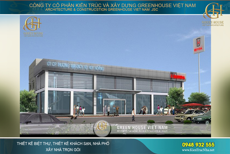 Thiết kế showroom oto sang trọng và hiện đại tại Gia Lâm, Hà Nội
