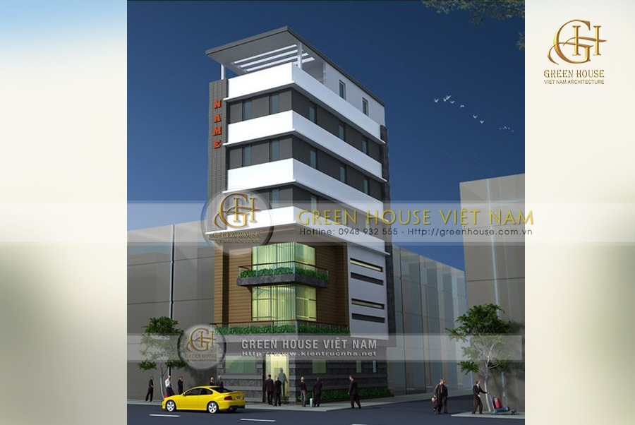 Thiết kế tòa nhà văn phòng 7 tầng hiện đại tại Hà Nội