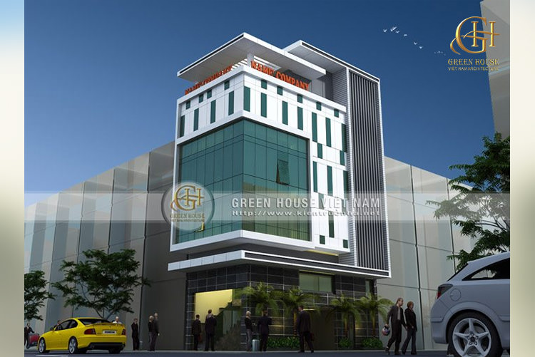 Thiết kế tòa nhà văn phòng cho thuê hiện đại 5 tầng đẹp