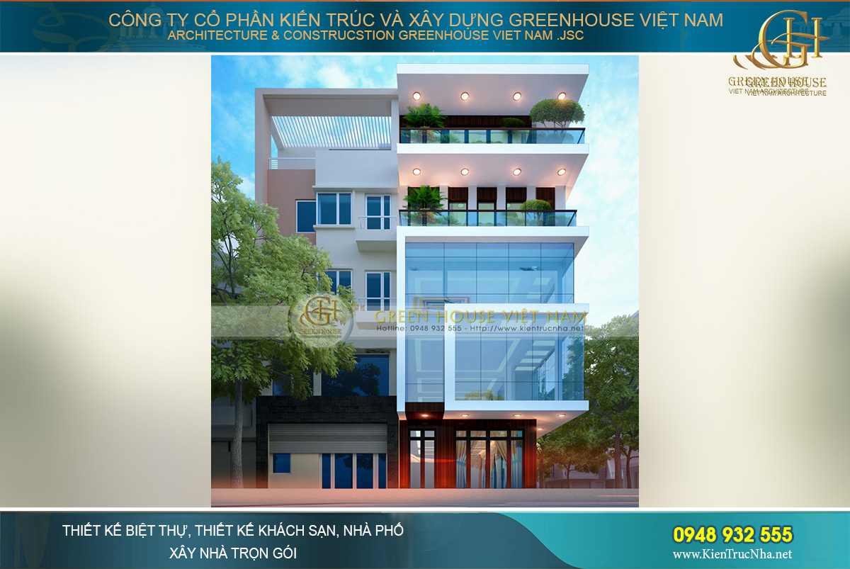 Thiết kế trụ sở văn phòng công ty 5 tầng hiện đại Hải Phòng