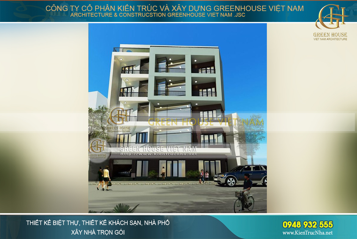 Thiết kế văn phòng công ty 5 tầng phong cách hiện đại rộng 127m2
