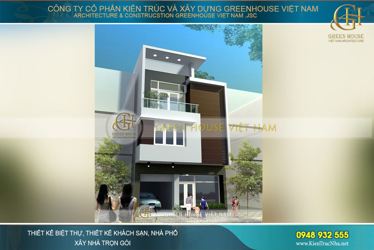 Thiết kế nhà phố 3 tầng diện tích 65m2 hiện đại tại Hải Phòng