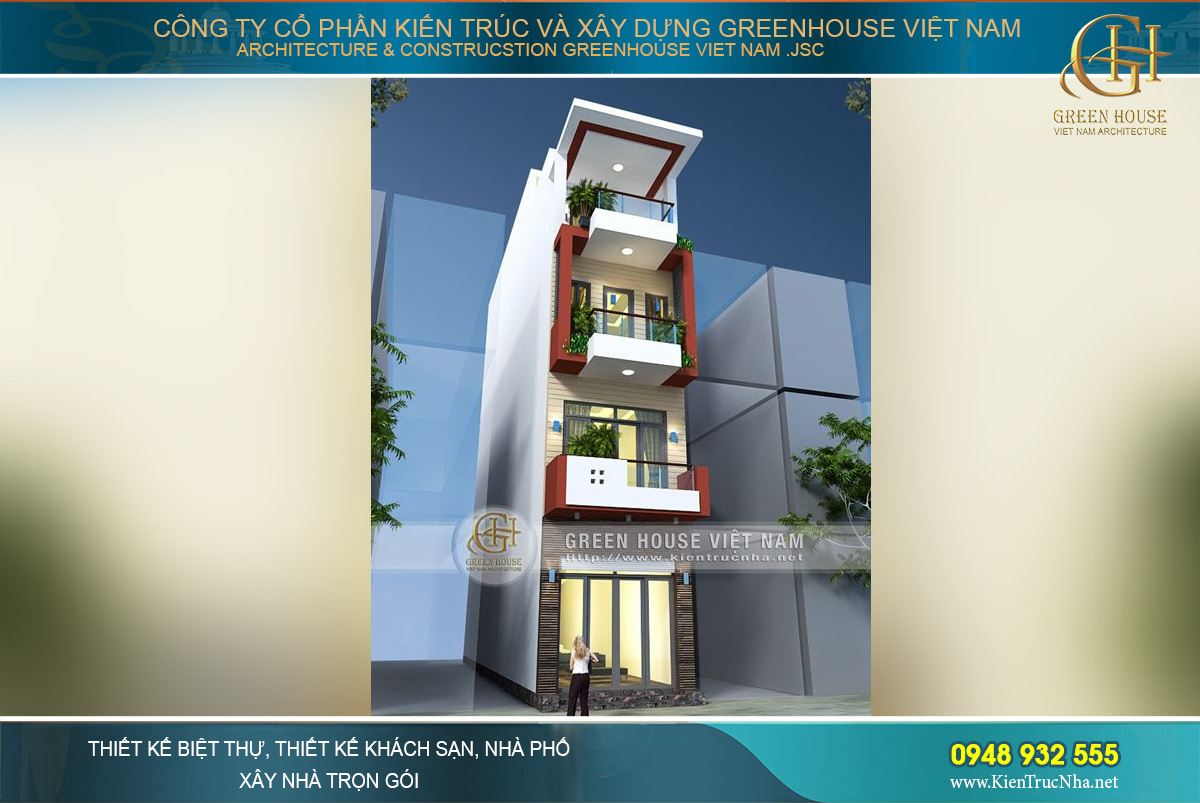 Thiết kế nhà phố 4 tầng diện tích 81m2 hiện đại tại Bắc Giang