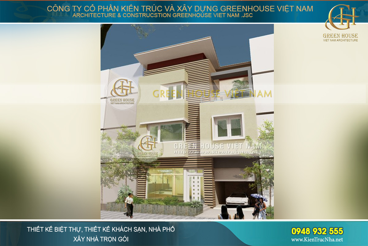 Thiết kế nhà phố 4 tầng mặt tiền 18m diện tích 215m2 tại Hải Phòng