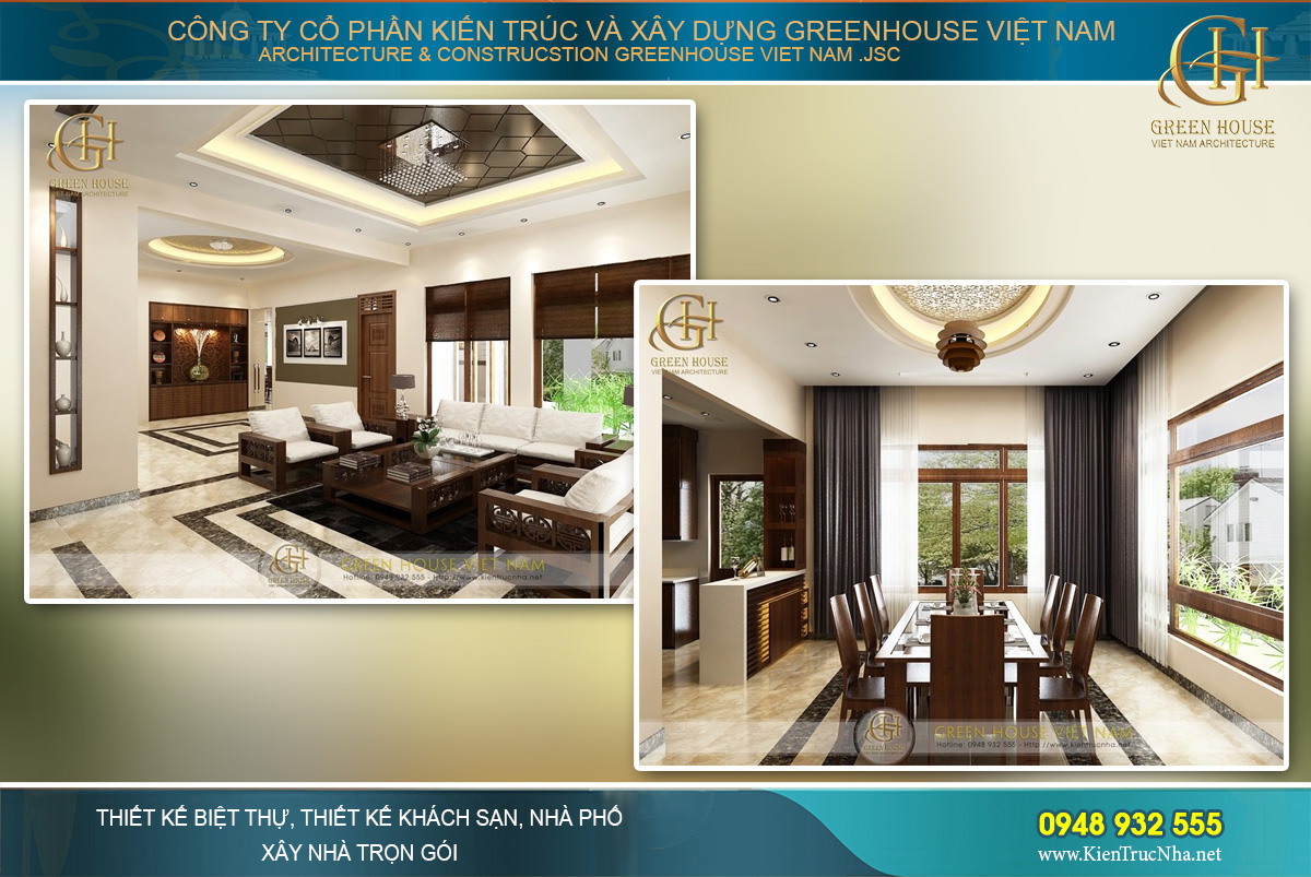 Thiết kế nội thất gỗ hiện đại, sang trọng cho biệt thự phố 4 tầng tại Hà Nội