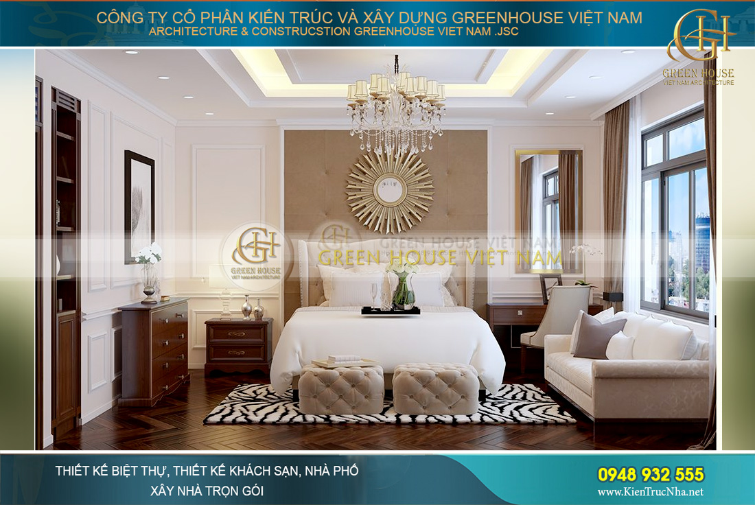 Mẫu thiết kế nội thất biệt thự phố tân cổ điển đẹp mãn nhãn tại Bắc Giang