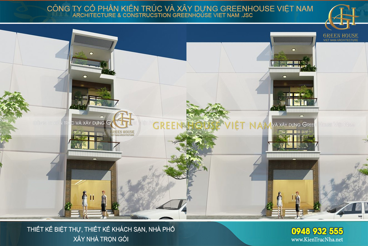 Thiết kế nhà phố 4 tầng diện tích 88m2 tại Bắc Giang