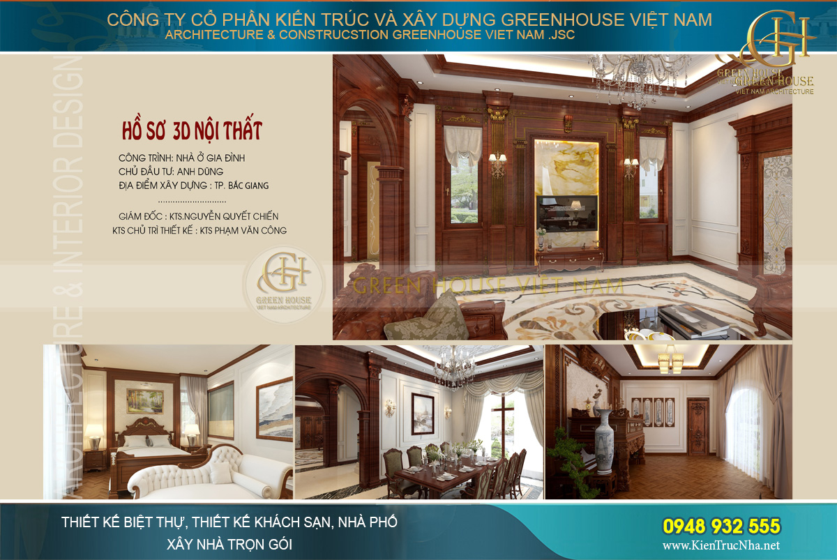Thiết kế nội thất tân cổ điển – Biệt thự 3 tầng đẳng cấp tại Bắc Giang