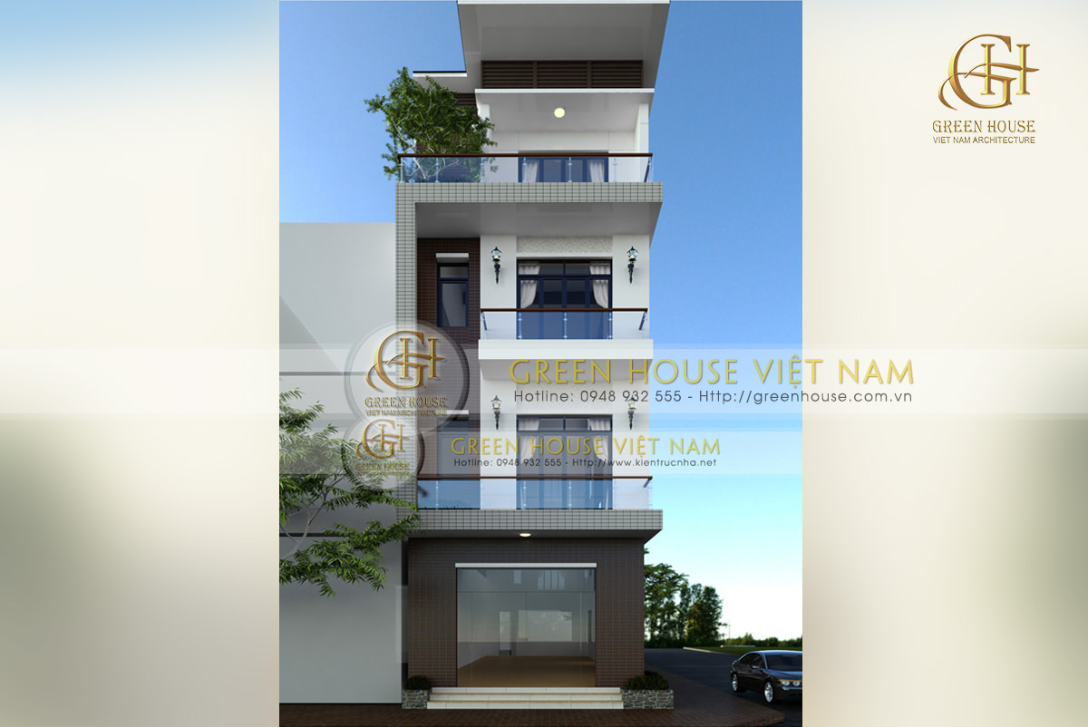 Nhà ống 4 tầng hiện đại kết hợp kinh doanh tại gia đình