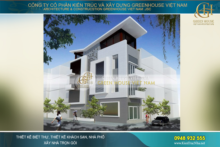Thiết kế nhà phố 5 tầng 2 mặt tiền kinh doanh đẹp tại Nam Định