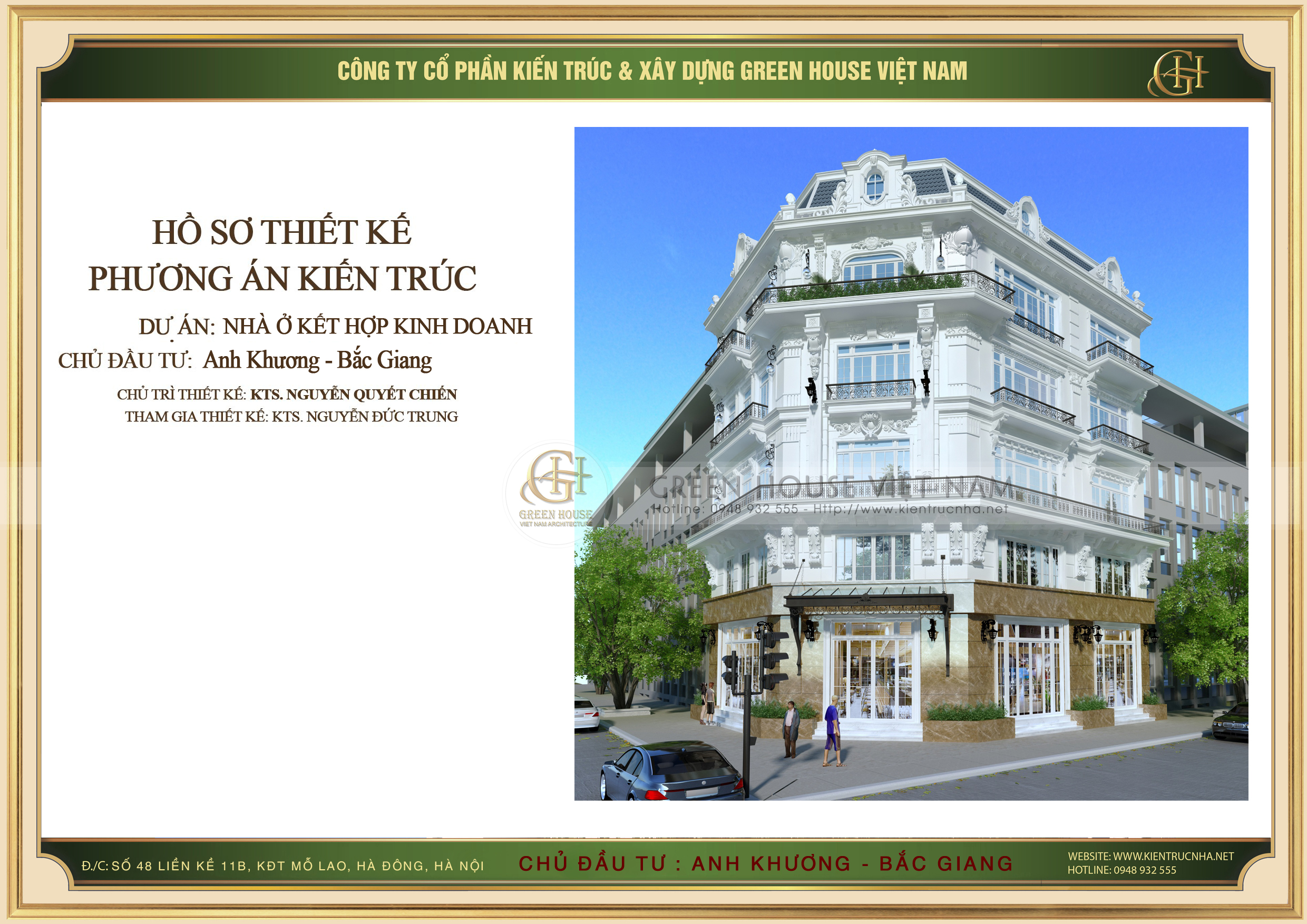 Thiết kế nhà ở kết hợp kinh doanh 5 tầng đẹp sang trọng tại Bắc Giang - CĐT Anh Khương