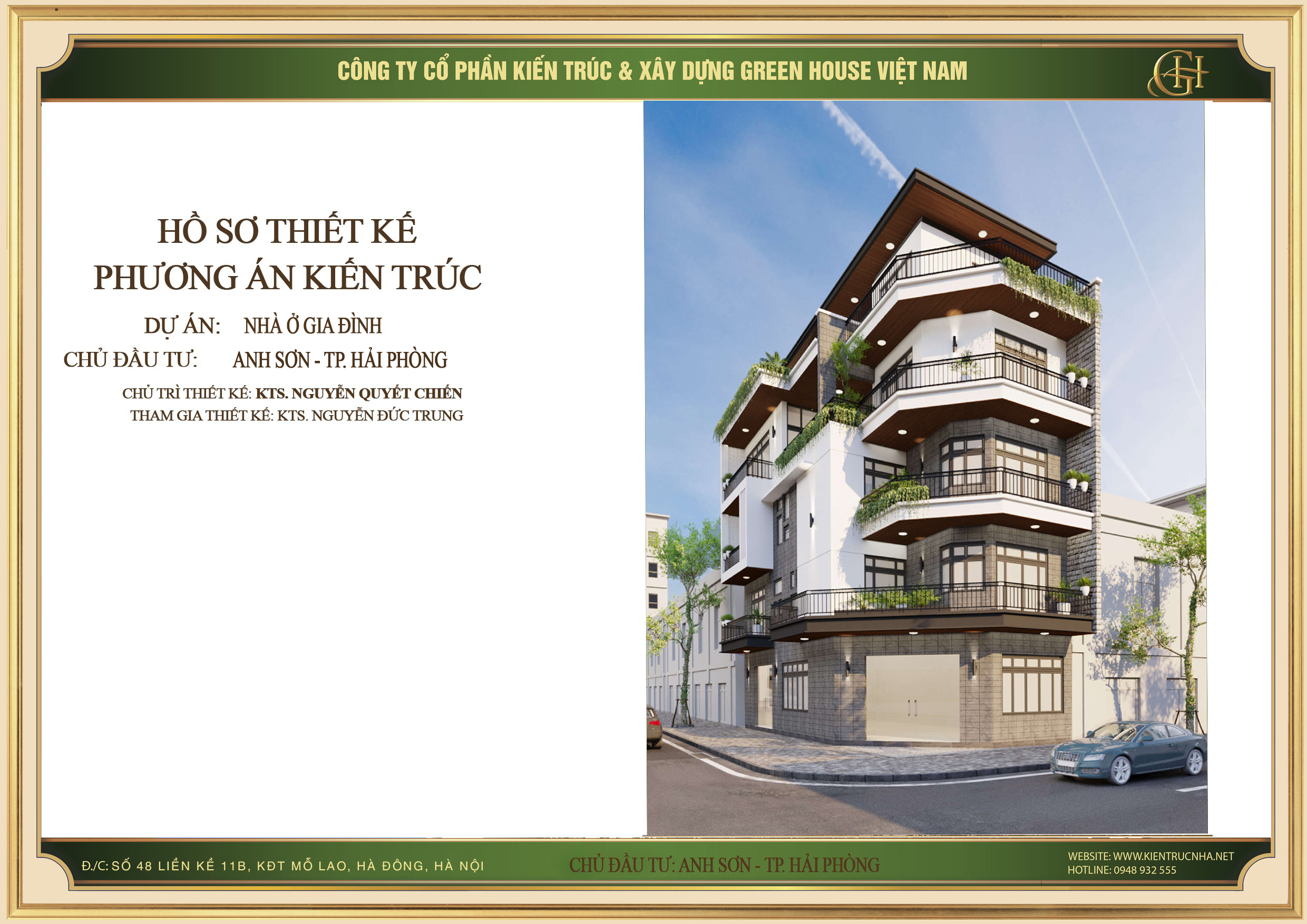 Thiết kế nhà phố hiện đại 5 tầng 2 mặt tiền đẹp tại Hải Phòng
