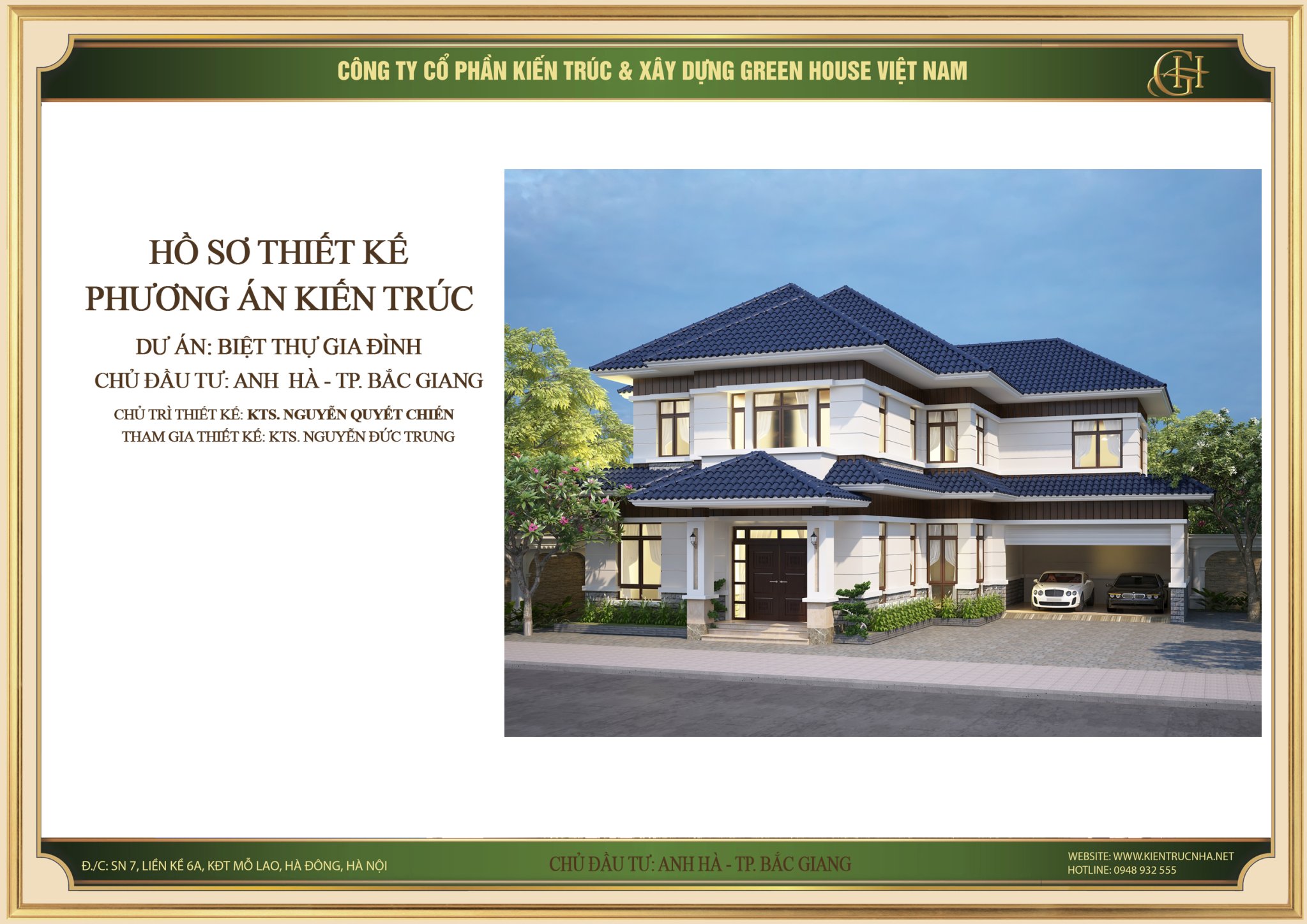 Thiết kế biệt thự tân cổ điển 2 tầng đơn giản nhưng ấn tượng tại Bắc Giang