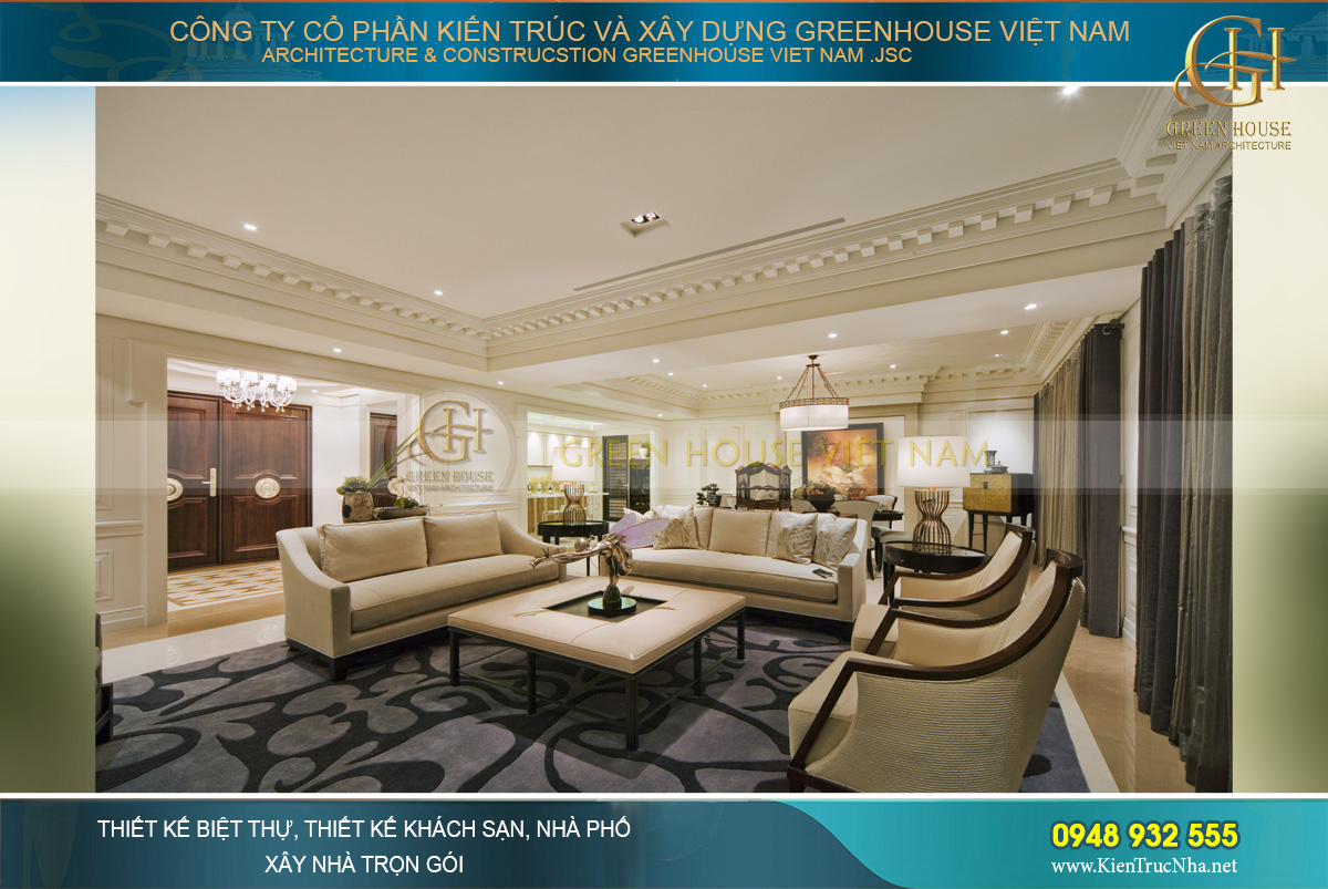 Thiết kế và thi công nội thất biệt thự Vinhomes Riverside đẳng cấp