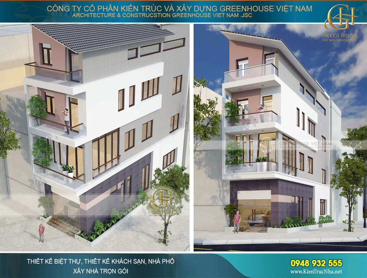 Thiết kế nhà phố hiện đại 4 tầng mặt tiền 4m