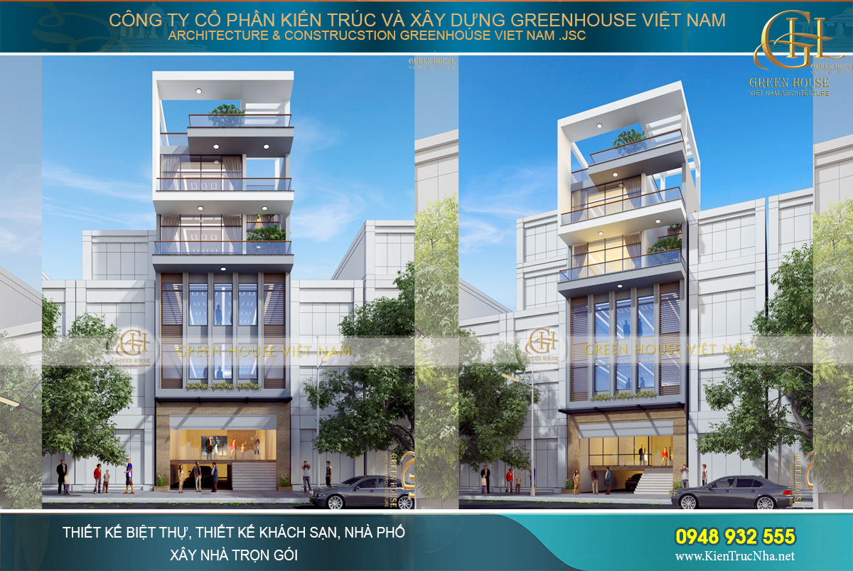 Mẫu nhà phố hiện đại kết hợp văn phòng 5 tầng tại mặt tiền 6m