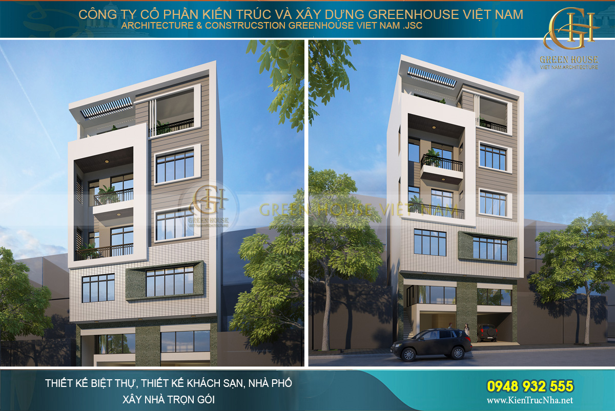 Mẫu nhà phố hiện đại 6 tầng mặt tiền 7m