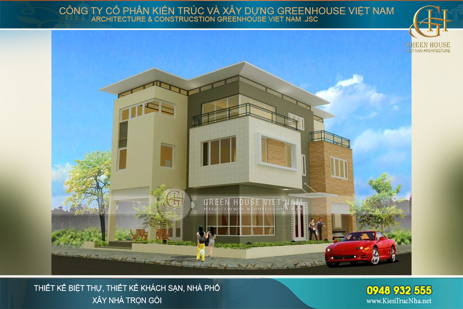 Thiết kế biệt thự vườn 3 tầng mặt tiền rộng 20m diện tích 300m2