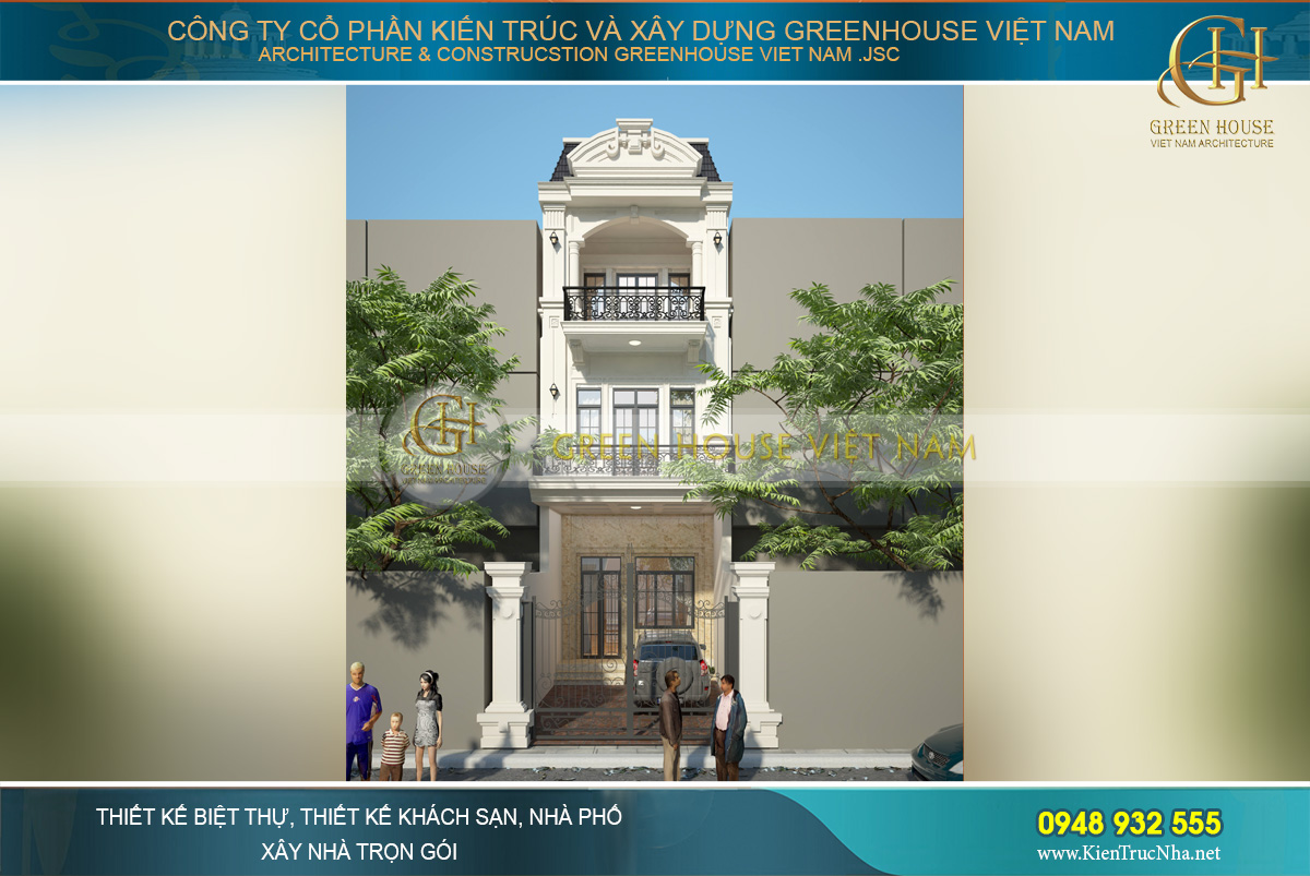 Thiết kế nhà ống 3 tầng phong cách tân cổ điển tại Bắc Giang